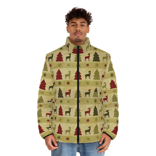 Xmas Pattern Men's Puffer Jacket