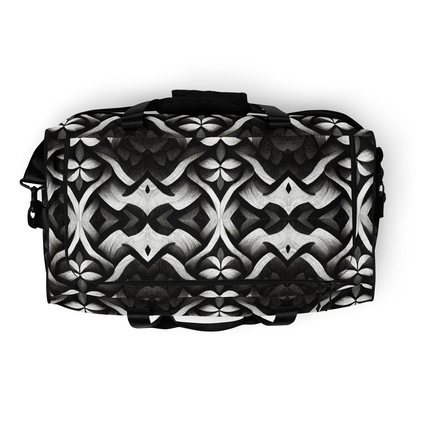 B & W Floral Duffle Bag