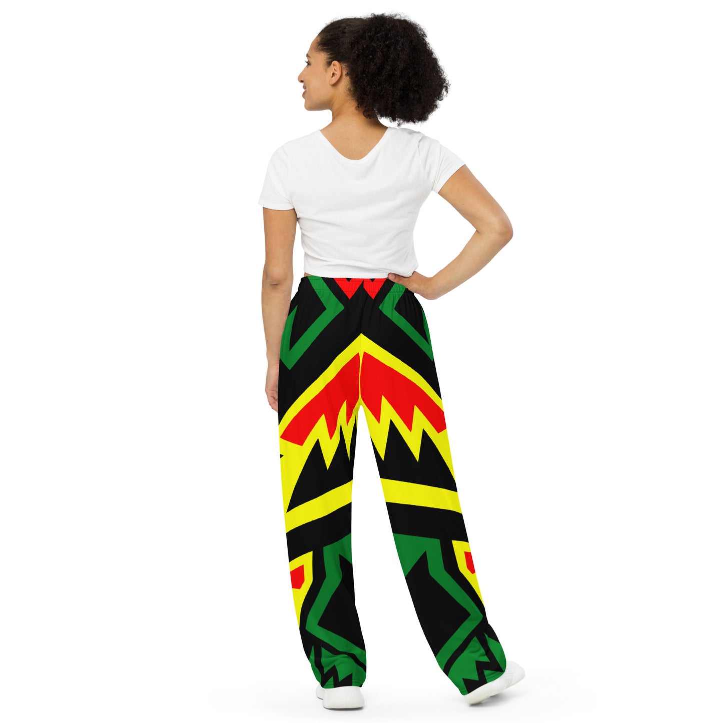 Red Yellow Green Unisex Wide-leg Pants