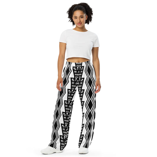 B & W Unisex Wide-Leg Pants