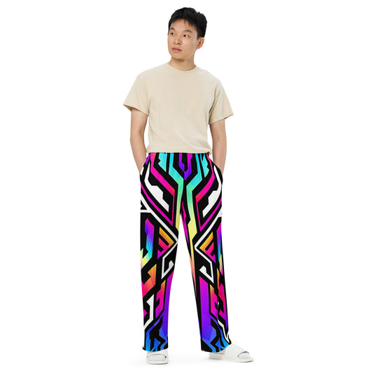 Mulit colored Unisex Wide-leg Pants