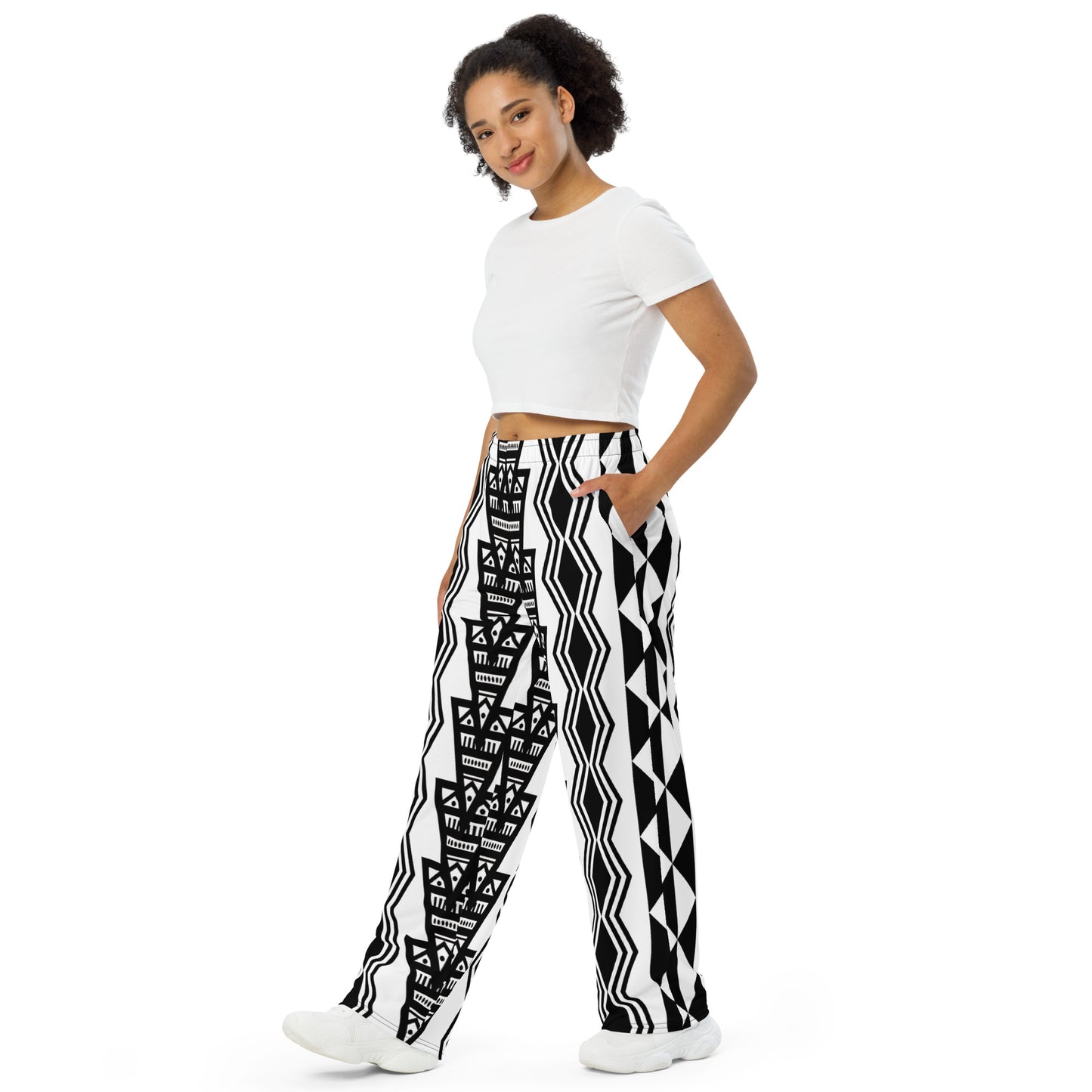 B & W Unisex Wide-Leg Pants