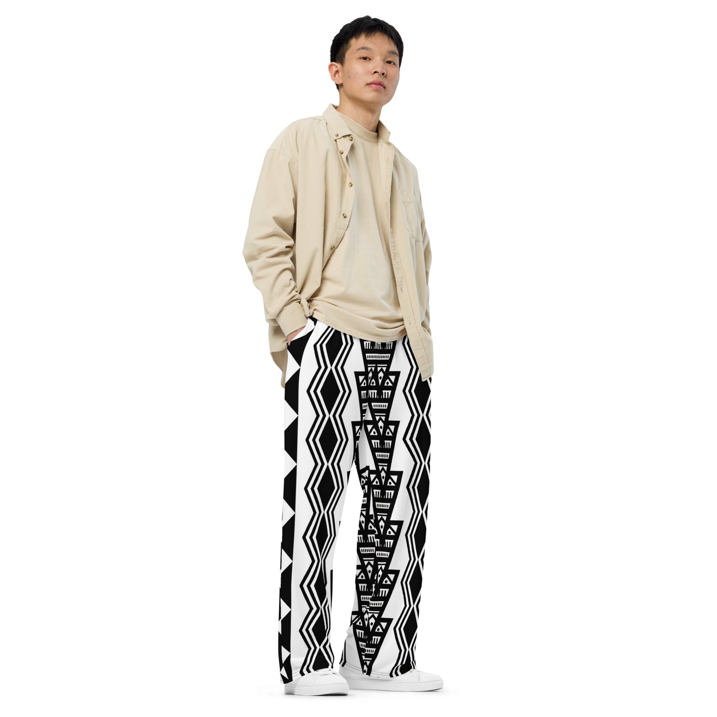 B & W Unisex Wide-Leg Pants