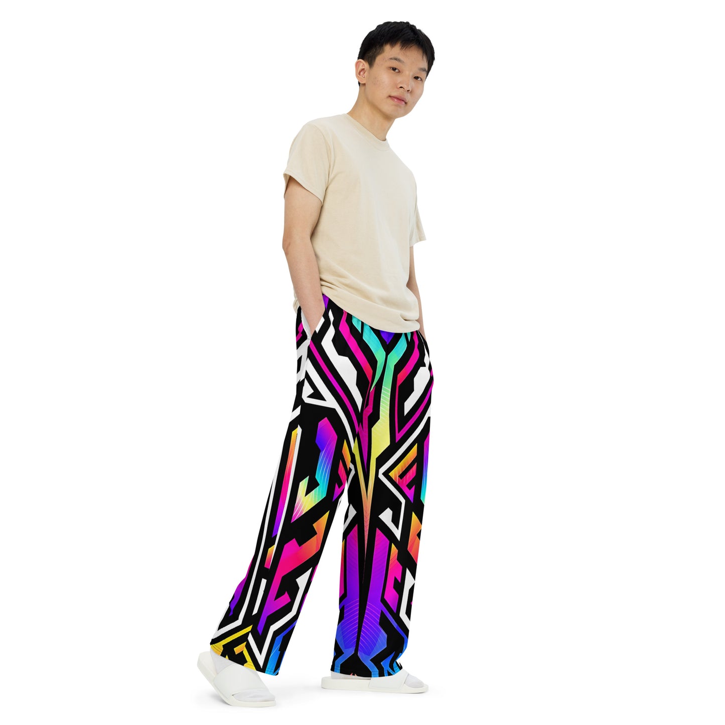 Mulit colored Unisex Wide-leg Pants