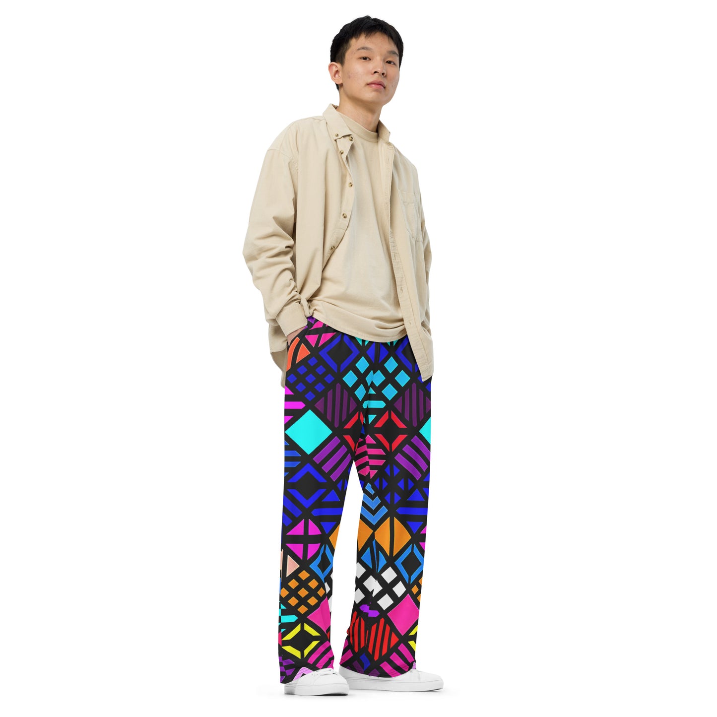 Geo Shapes Unisex Wide-leg Pants