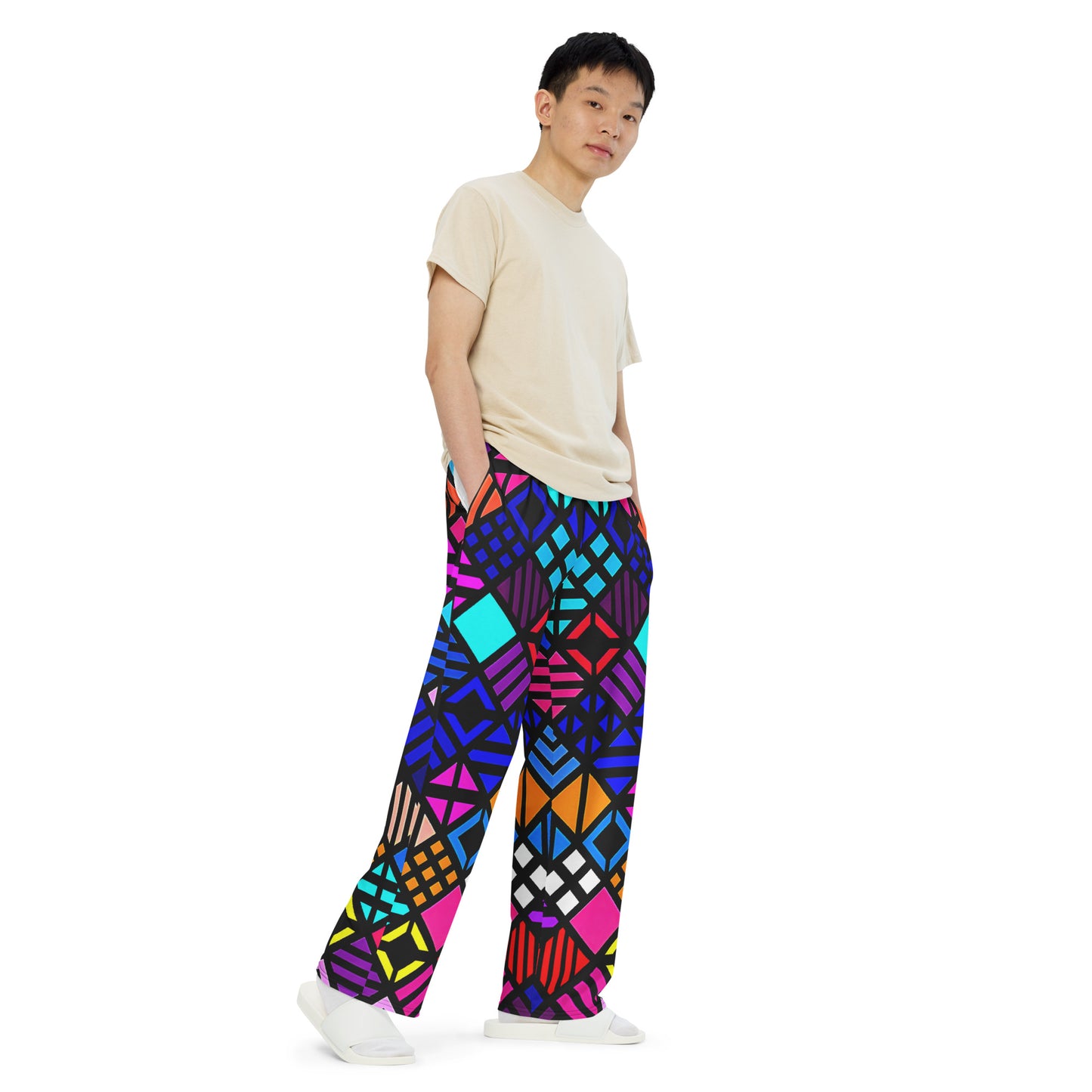 Geo Shapes Unisex Wide-leg Pants